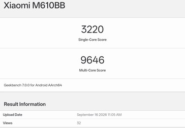 Liste des résultats du benchmark Geekbench 7 du Xiaomi 18 Pro, qui n’est pas encore sorti