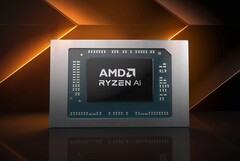 Cette image présente une version retouchée de l'image promotionnelle des puces Ryzen AI d'AMD.