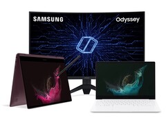 Toutes les précommandes de l'ordinateur portable Galaxy Book2 Pro seront accompagnées d'un moniteur de jeu incurvé de 32 pouces (Source : Samsung)