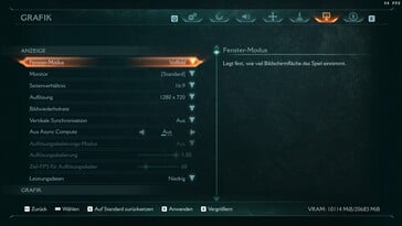 Le menu graphique complet
