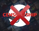 Logo anti-censure sur fond Steam (Source de l'image : Valve avec modifications)