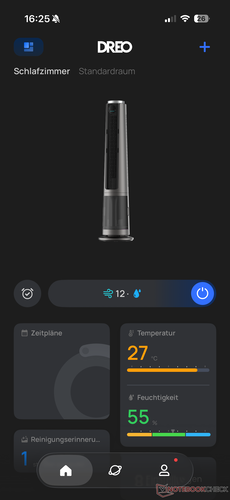 Présentation générale dans l'application Dreo