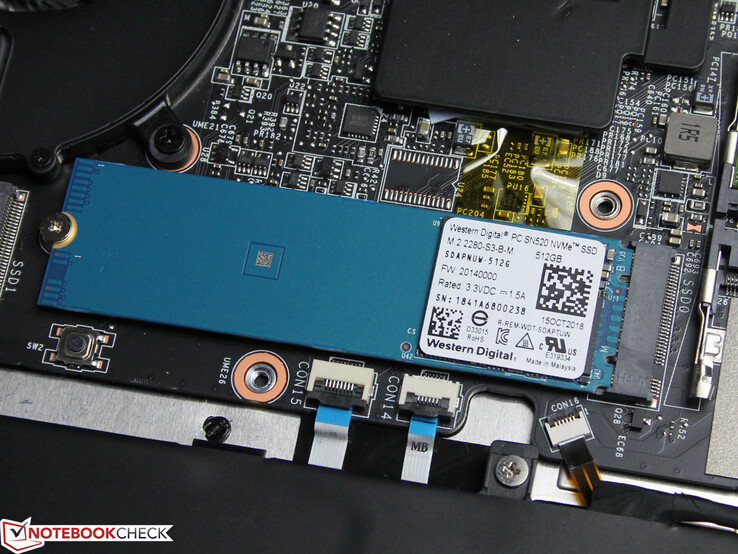 Le SSD M.2 2280 Western Digital WDC PC SN520 SDAPNUW-512G du MSI PS63 Modern 8RC.