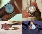 Montres Timex x Todd Snyder Marlin Mesh, dotées de cadrans argentés, bleu aqua et saumon à effet soleil, présentées au poignet et hors du poignet.