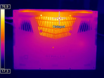 Aero 15X v8 - Relevé thermique : sollicitations au-dessous (Optris PI 640).