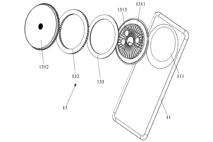 Schéma du smartphone à refroidissement actif de Huawei. (Source : Digital Chat Station via Weibo)