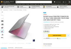 Lenovo Yoga Pro 9 RTX 5060 : une fuite dans la liste des détaillants. (Source de l'image : Globaldata)