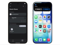 Pixel 10 Pro XL envoyant une image à un iPhone via Quick Share. (Source de l'image : Google)