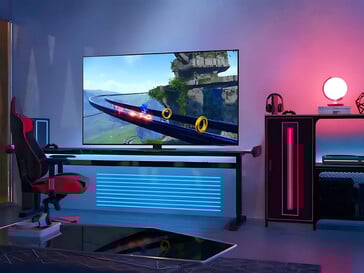 Téléviseur Samsung 85 pouces QN90C QLED dans la salle de jeux (Source d'image : Best Buy)