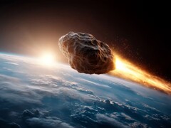 L&#039;astéroïde 2024 YR4 pourrait entrer en collision avec la Lune en 2032. Impression artistique d&#039;un astéroïde s&#039;approchant de la planète Terre. (Source de l&#039;image : mathiasalvez, Adobe Stock)