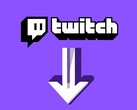 Logo Twitch avec la flèche vers le bas en dessous (Source de l'image : Twitch avec modifications)
