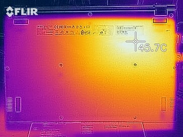 Distribution de la chaleur sous charge (en bas)