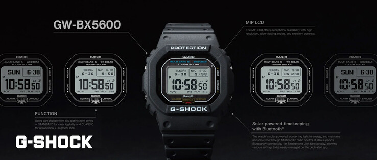 Une image marketing divulguée confirmant certaines spécifications de la prochaine Casio G-Shock GW-BX5600. (Source de l'image : Reddit)
