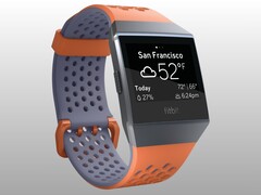 La Fitbit Ionic en bleu corail et orange vif (Source : Fitbit)