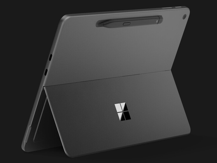 Le Surface Slim Pen (2e édition) se fixe magnétiquement à l'arrière du Surface Pro 12 (2e éd.) pour se recharger.