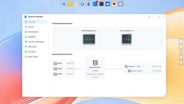 Le gestionnaire de stockage facilite la gestion des pools de stockage RAID, des caches SSD et des disques durs USB.