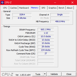 CPU-Z : mémoire vive.