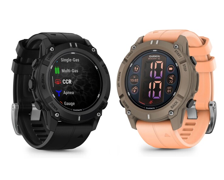 La smartwatch Garmin Descent G2 est disponible en deux coloris. (Source de l'image : Garmin)