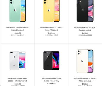 ...aux prix d'un iPhone 11 reconditionné. (Images via Apple)