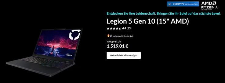 Lenovo Legion 5 15 à partir de 1,519 € - avec OLED, Wi-Fi 7, USB 4 et une webcam de 5 MP