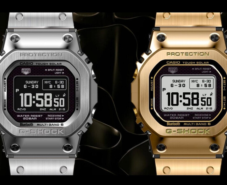 De gauche à droite (sur la photo) : la prochaine Casio GMW-BZ5000D-1 et la GMW-BZ5000GD-9 (Source de l'image : Great G-Shock World)