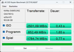 Benchmark de copie AS SSD