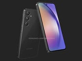 Le Galaxy A55 arbore un design familier aux autres modèles récents de la série Galaxy A de Samsung. (Source de l'image : MySmartPrice &amp; @OnLeaks)