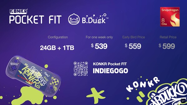 L'édition Konkr Fit Elite B.Duck coûtera plus cher que les autres options de couleur. (Source de l'image : Ayaneo)