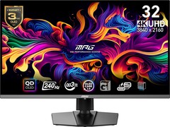 Le MSI MPG 321URX est un moniteur QD-OLED 4K de 32 pouces avec un taux de rafraîchissement de 240 Hz. (Source de l'image : MSI/Amazon)
