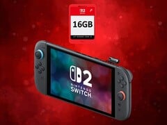 Nintendo Switch 2 présentée avec une carte Game-Key de 16 Go (Source de l'image : Nintendo of America avec modifications)