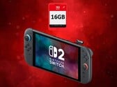 Nintendo Switch 2 présentée avec une carte Game-Key de 16 Go (Source de l'image : Nintendo of America avec modifications)