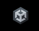 Le logo Unity sur fond noir (source de l'image : Unity)