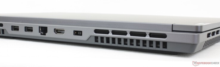 À gauche : 2x USB-A 3.2 Gen. 2, Gigabit RJ-45, HDMI 2.1, adaptateur CA