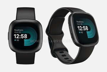 Le Fitbit Versa 4. (Image source : @OnLeaks & 91mobiles)