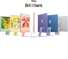 L'iMac AiO est disponible en plusieurs couleurs. (Source de l'image : Apple)