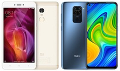 Des générations à part : La Redmi Note 4 et la Redmi Note 9. (Source de l'image : Xiaomi - édité).