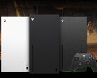 Xbox Series X en blanc (à gauche), noir (au milieu) et Galaxy Black Special Edition (à droite). (Source de l'image : Microsoft)