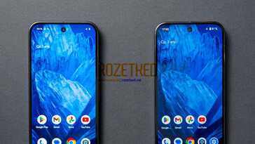 Le Pixel 9 et le Pixel 9 Pro de gauche à droite. (Source de l'image : Rozetked)