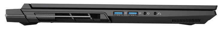 Gauche : 2x USB 3.2 Gen 2 (USB-A), prise audio combinée, audio 2-en-1 (entrée micro ou S/PDIF optique)