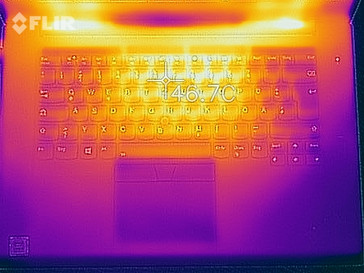 Lenovo ThinkPad X1 Extreme - Relevé thermique : Stress test (au-dessus).