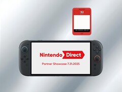 Carte Switch 2 Game-Key montrée au-dessus de la console (Source de l&#039;image : Nintendo of America avec modifications)