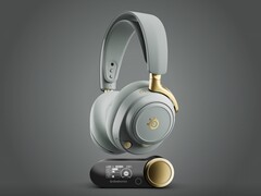 SteelSeries Arctis Nova Elite en coloris Sage &amp;amp; Gold avec le GameHub. (Source de l&#039;image : SteelSeries)