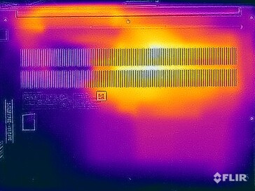 Températures de surface des essais sous contrainte (en bas)