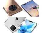 Huawei Mate 40 Pro (en haut) & Apple iPhone 12 (en bas). (Source de l'image : WindowsUnited.de/PhoneArena - édité)