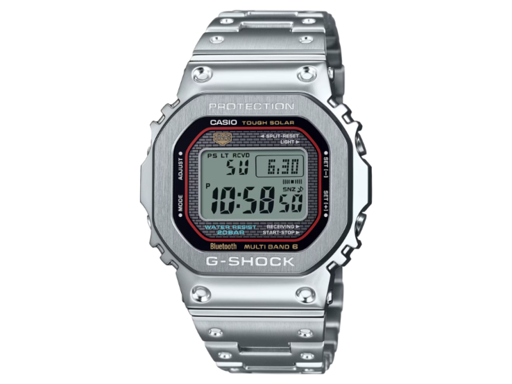 La montre Casio G-Shock GMW-B5000D Orange Line, qui fait l'objet de rumeurs, devrait être similaire à la montre GMW-B5000D-1C Red Line (ci-dessus). (Source de l'image : Casio)