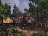 Une image représentant un village dans Elex, actuellement en vente sur Steam.