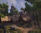 Une image représentant un village dans Elex, actuellement en vente sur Steam.