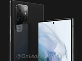 Le Galaxy S22 Ultra a un aspect distinct du Galaxy Note. (Image source : OnLeaks &amp; Digit)