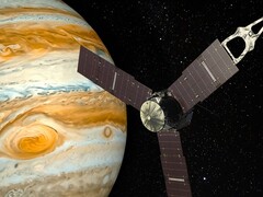 Illustration d'artiste montrant une sonde près de Jupiter.