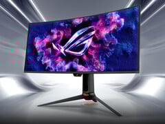 Le dernier moniteur de jeu 34 pouces QD-OLED d'Asus offre une résolution de 1440p, un taux de rafraîchissement de 360 Hz et une luminosité maximale de 1 300 nits. (Source de l'image : Asus)